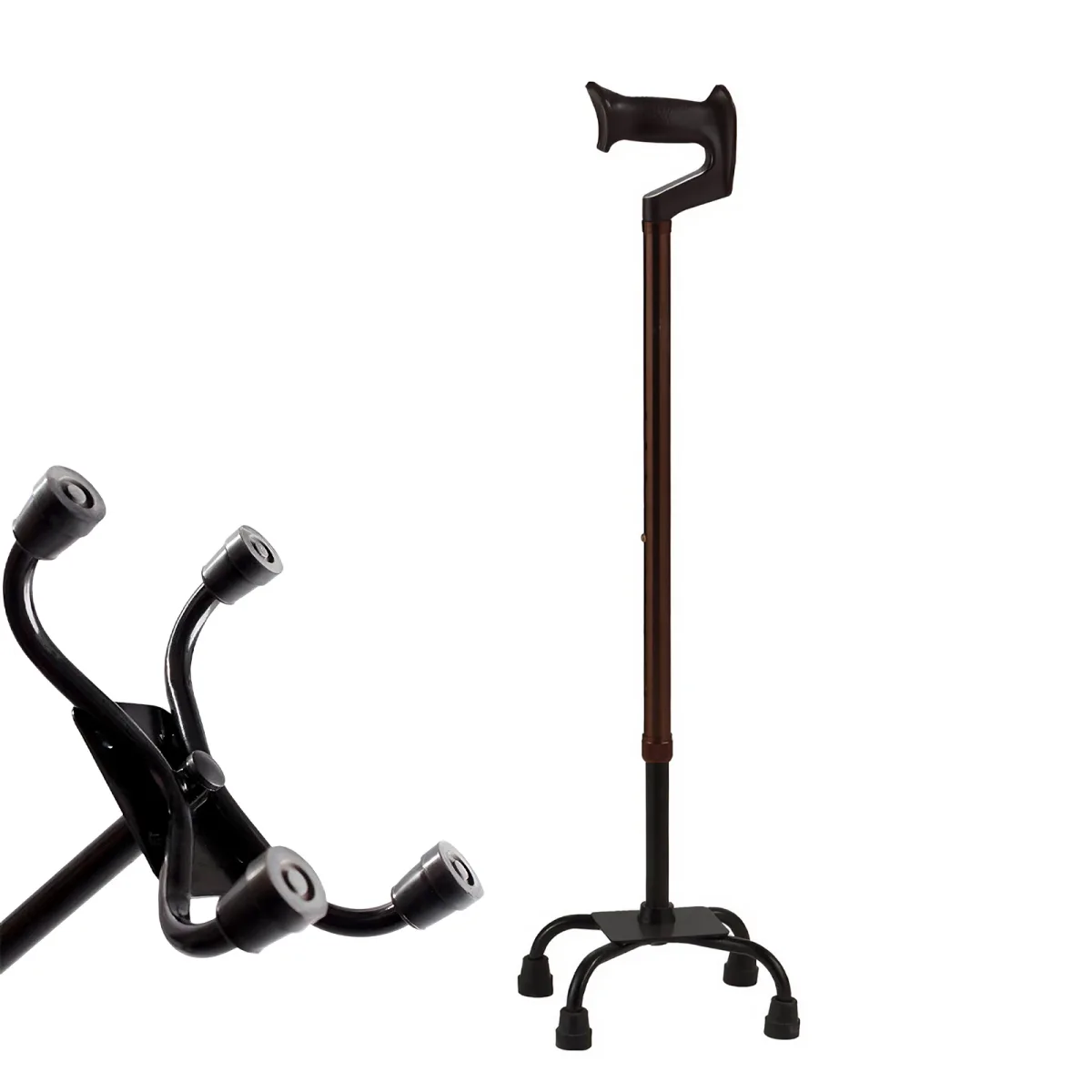 Canne de marche à quatre pieds en aluminium