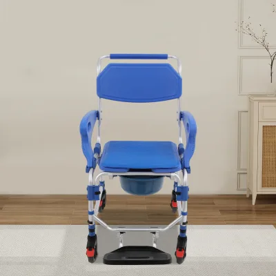 Chaise de toilette à roulettes avec freins – image 2