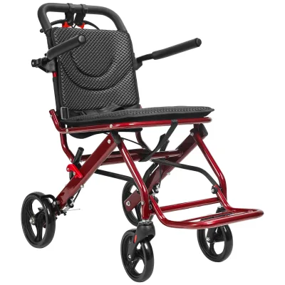 Fauteuil roulant pliable en alliage d'aluminium