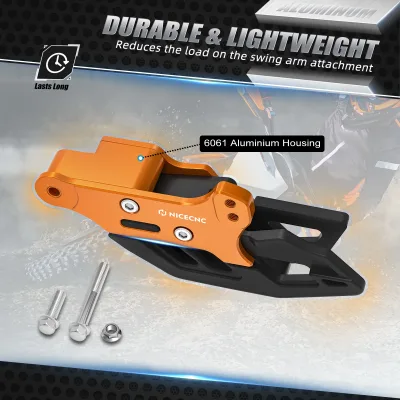Guide-chaîne moto PA-66 noir et orange – image 3