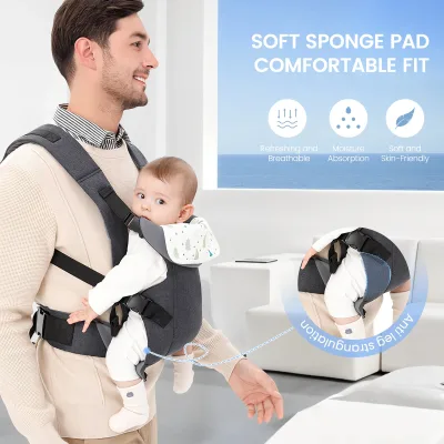 Porte-bébé ergonomique réglable, portage ventral – image 2