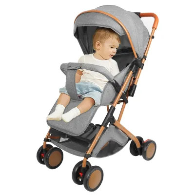 Poussette bébé pliable 4 roues avec moustiquaire – image 3