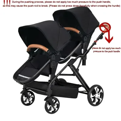 Poussette double pliable à vue élevée – image 2
