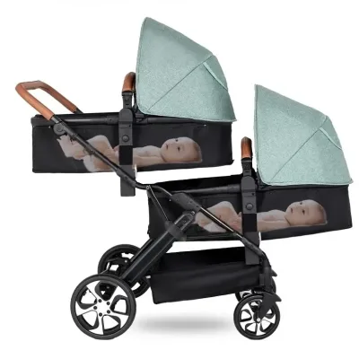 Poussette double pliable à vue élevée – image 3