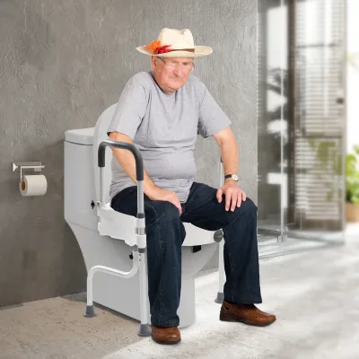 Rehausseur de toilette blanc avec accoudoirs – image 3
