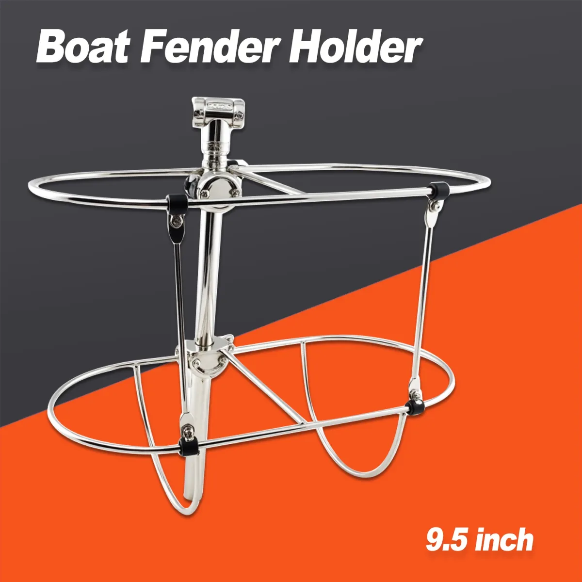 Support double pliant pour pare-battage, inox