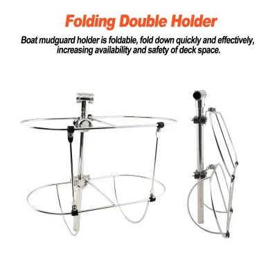 Support double pliant pour pare-battage, inox – image 3