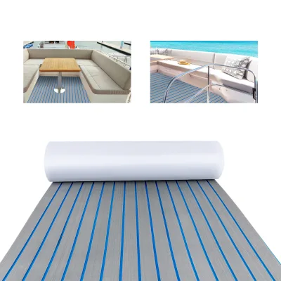 Tapis de pont antidérapant en mousse EVA gris et bleu