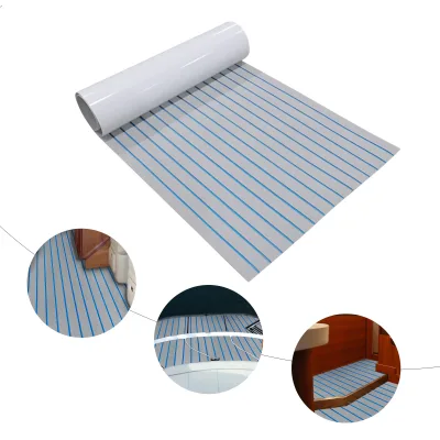Tapis de pont antidérapant en mousse EVA gris et bleu – image 2