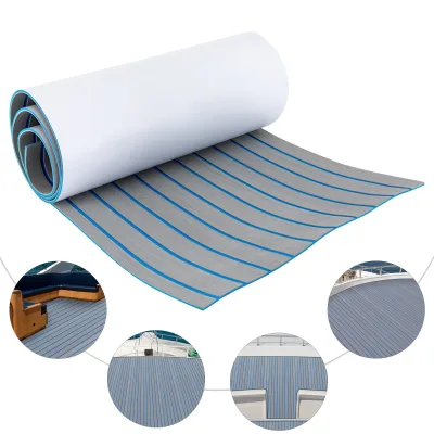 Tapis de pont antidérapant en mousse EVA gris et bleu – image 3