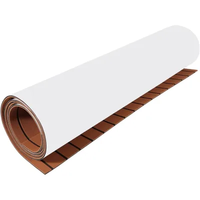 Tapis de sol en mousse EVA aspect teck marron
