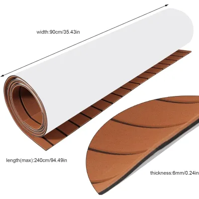 Tapis de sol en mousse EVA aspect teck marron – image 3