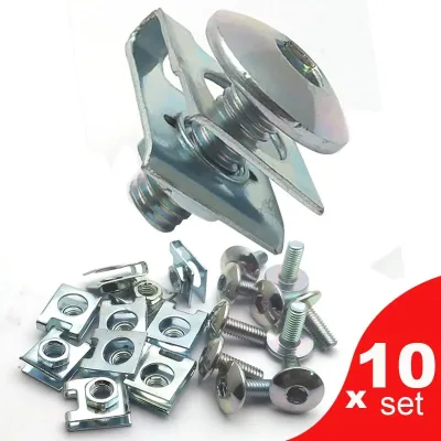 Vis de fixation avec clips en U et écrous, lot de 10